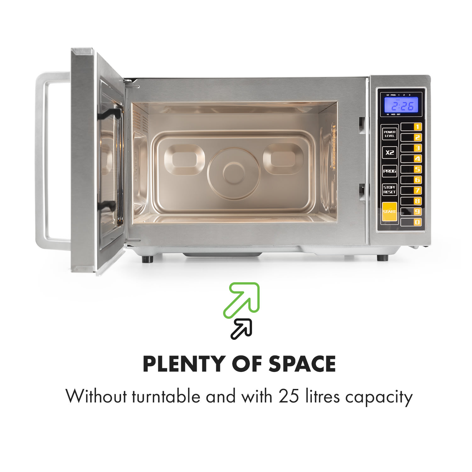 Klarstein Bestzeit 25, mikrovlnná rúra, 1000 W, 25 l, časovač, 3 výkonnostné úrovne, ušľachtilá oceľ – Obrázok 4