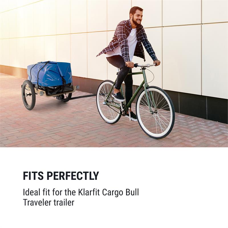 KLARFIT Companion Travel Bag, transportná taška, 120 l, nepremokavá, rolovacia vrchná časť, PU, modrá – Obrázok 2