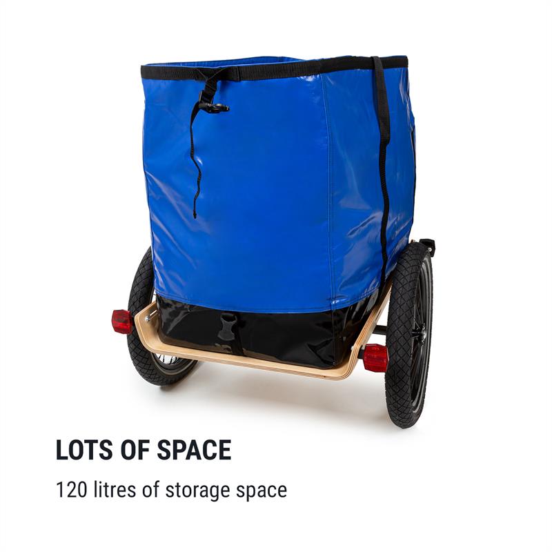 KLARFIT Companion Travel Bag, transportná taška, 120 l, nepremokavá, rolovacia vrchná časť, PU, modrá – Obrázok 3