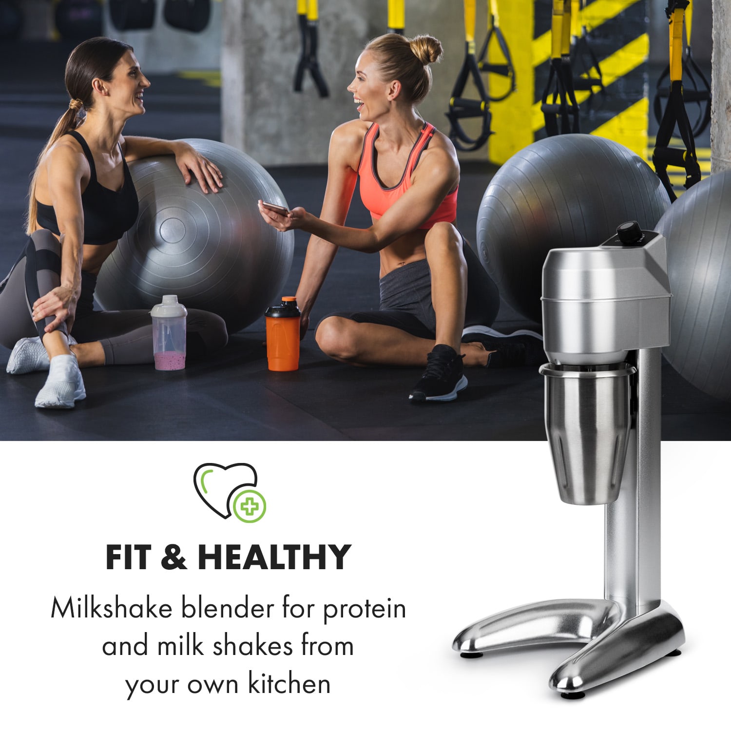 Klarstein Krafttz, mixér na kokteily, proteínové nápoje, 300 W, plynulá regulácia, nehrdzavejúca oceľ