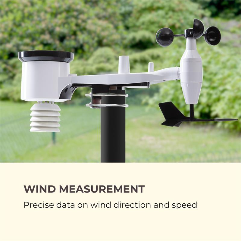 Waldbeck Kopernikus, meteorologická stanica, bezdrôtová, LCD dotykový displej, vnútorné a vonkajšie zariadenie, biela – Obrázok 2