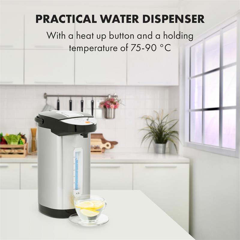 Klarstein Hot Springs, zásobník na horúcu vodu, 4,2l, nádrž na vodu z ušľachtilej ocele, strieborný