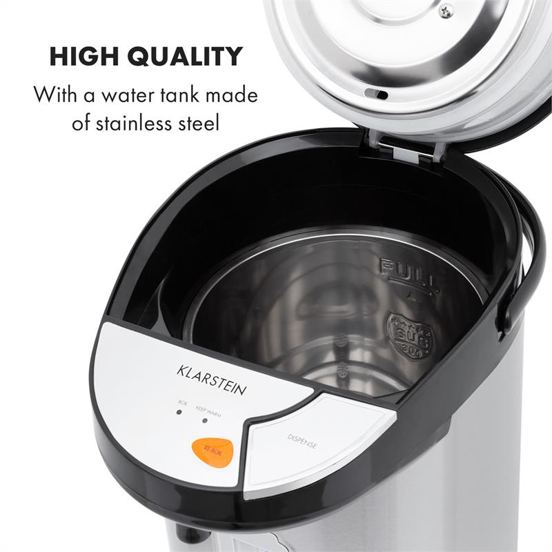 Klarstein Hot Springs, zásobník na horúcu vodu, 4,2l, nádrž na vodu z ušľachtilej ocele, strieborný – Obrázok 2