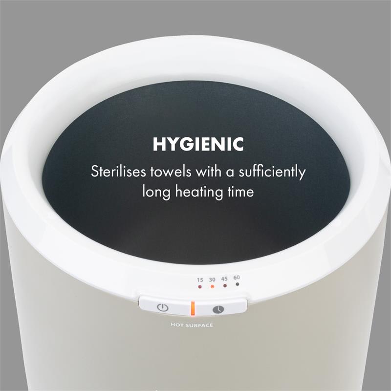 Klarstein Cozy Wonder, ohrievač uterákov, 400 W, 20 litrov, 15/30/45/60 min., sivý – Obrázok 4
