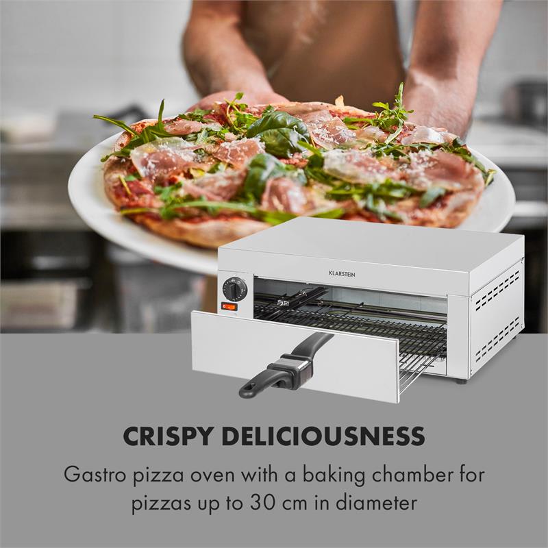 Klarstein Vesuvio, pec na pizzu, Gastro, 1 komora, 1130W, 300°C, časovač, ušľachtilá oceľ, strieborná