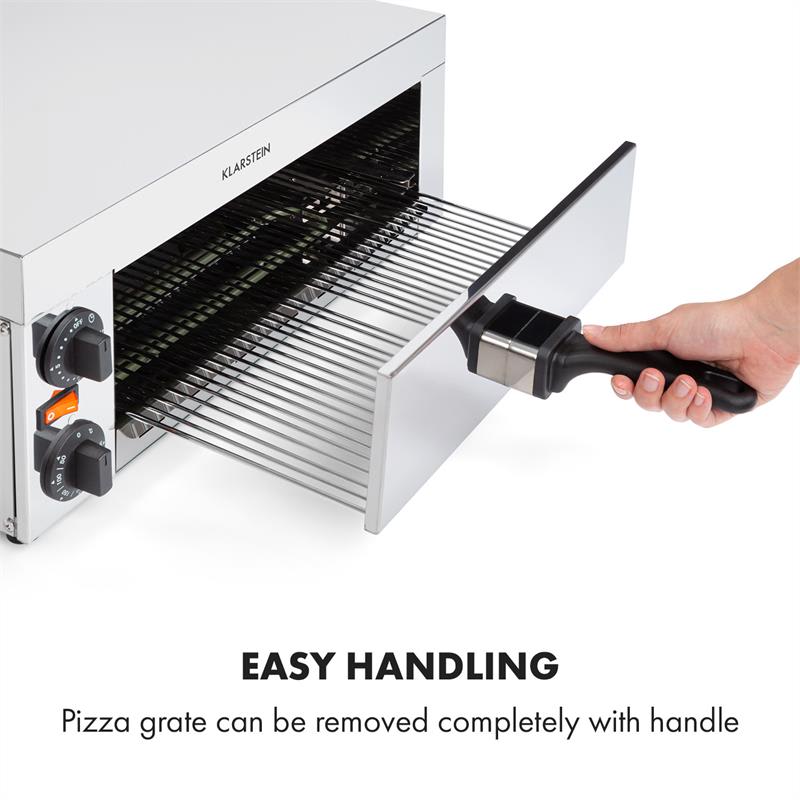 Klarstein Vesuvio, pec na pizzu, Gastro, 1 komora, 1130W, 300°C, časovač, ušľachtilá oceľ, strieborná – Obrázok 5