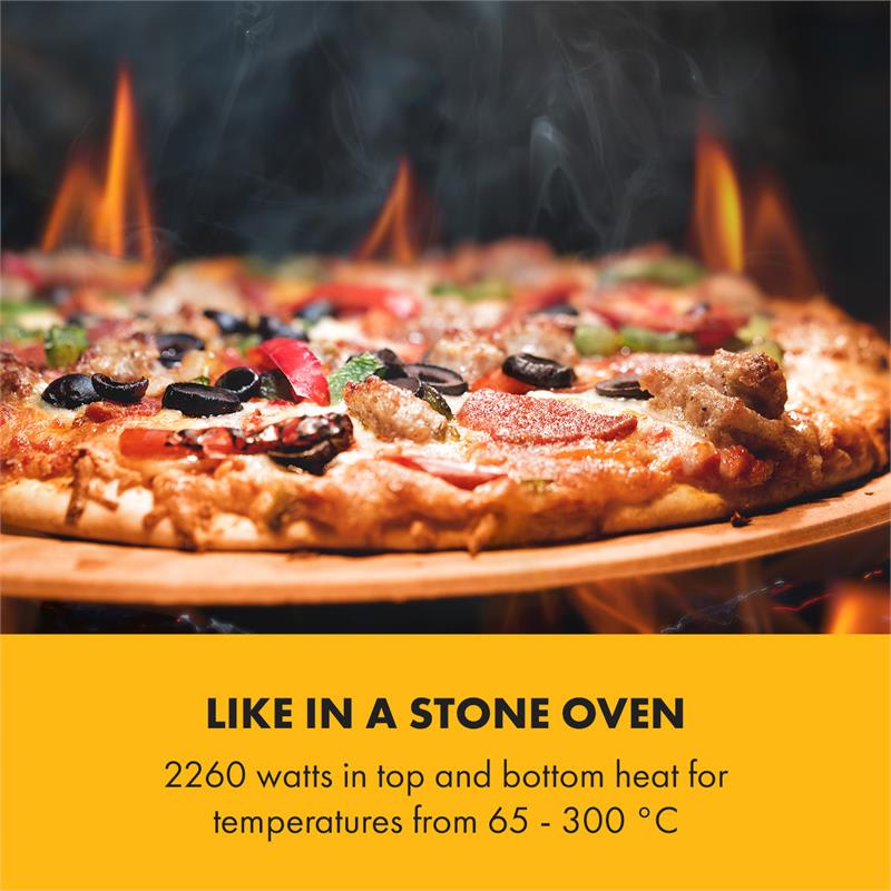 Klarstein Vesuvio II, pec na pizzu, Gastro, 2 komory, 2260W, 300°C, ušľachtilá oceľ, strieborná – Obrázok 3