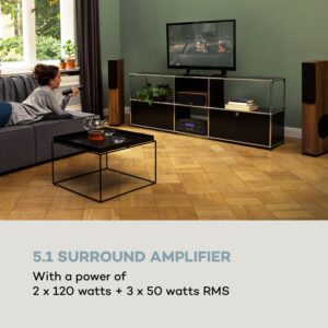 Auna AMP 5100 BT, stereo zosilňovač, 2 × 120 W + 3 × 50 W RMS, BT