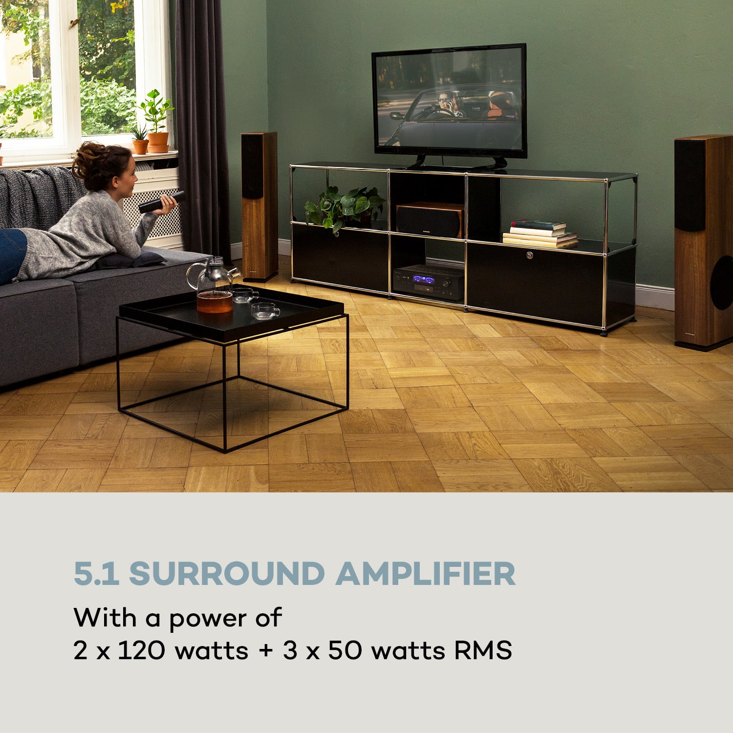 Auna AMP 5100 BT, stereo zosilňovač, 2 × 120 W + 3 × 50 W RMS, BT