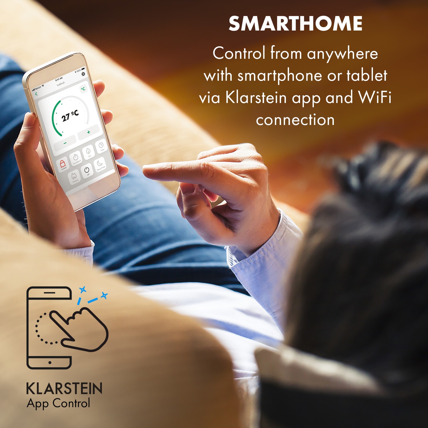 Klarstein Iceblock Prosmart 9, mobilná klimatizácia 3 v 1, 9 000 BTU, ovládanie cez aplikáciu, biela