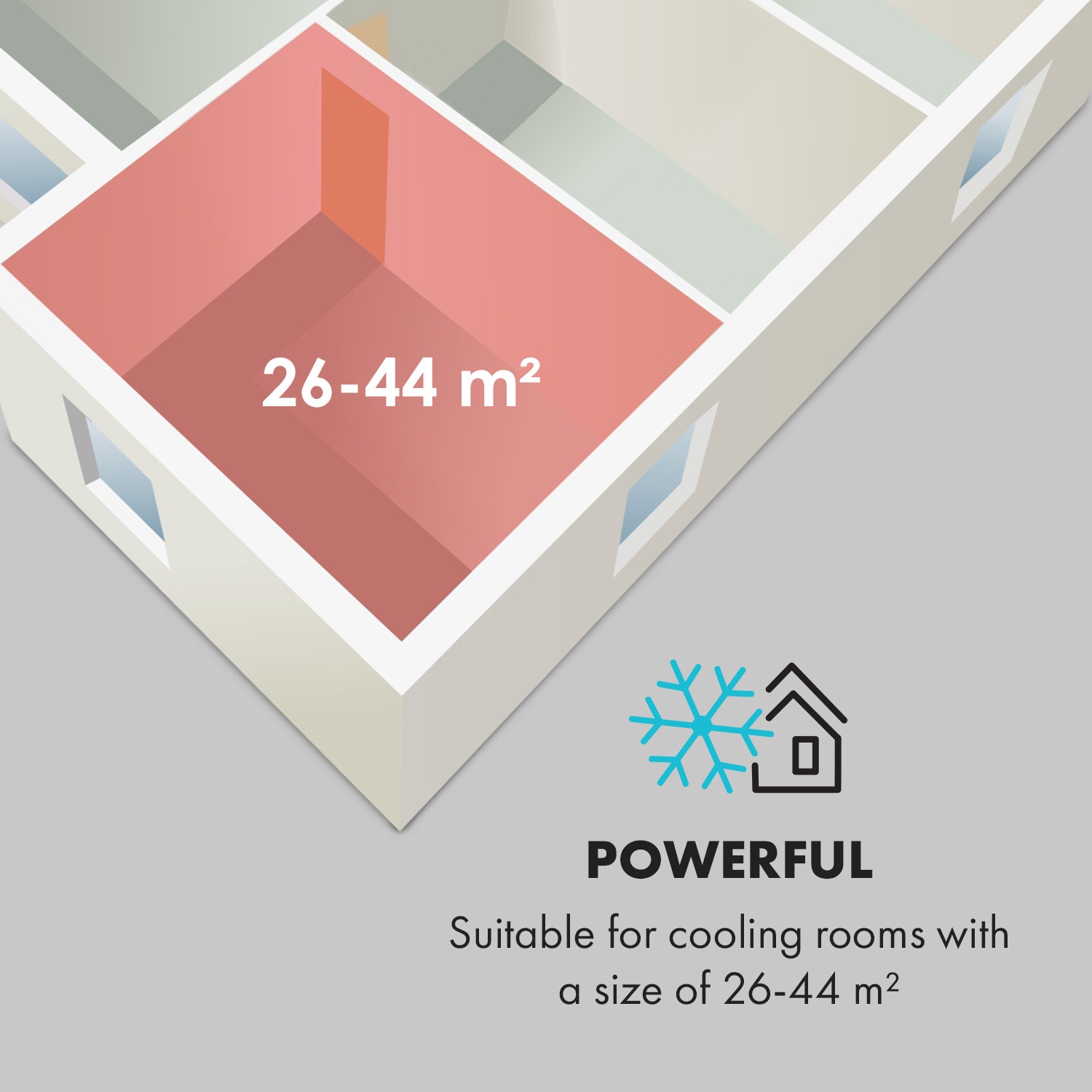 Klarstein Iceblock Prosmart 9, mobilná klimatizácia 3 v 1, 9 000 BTU, ovládanie cez aplikáciu, biela – Obrázok 3