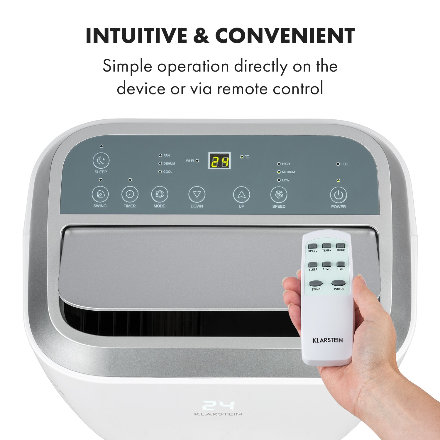 Klarstein Iceblock Prosmart 9, mobilná klimatizácia 3 v 1, 9 000 BTU, ovládanie cez aplikáciu, biela – Obrázok 5