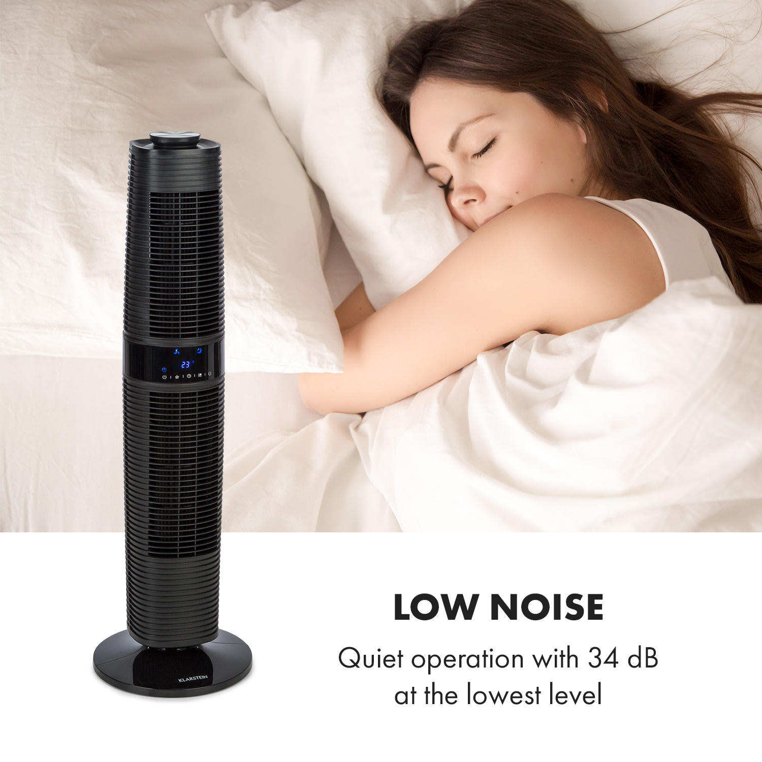 Klarstein Twister, stĺpový ventilátor, 45W, oscilácia, max. 343m³/h, 4 režimy, čierny – Obrázok 5