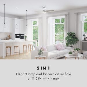 Klarstein Silent Service, stropný ventilátor, Ø: 128 cm, výkon: 25 W, sivý