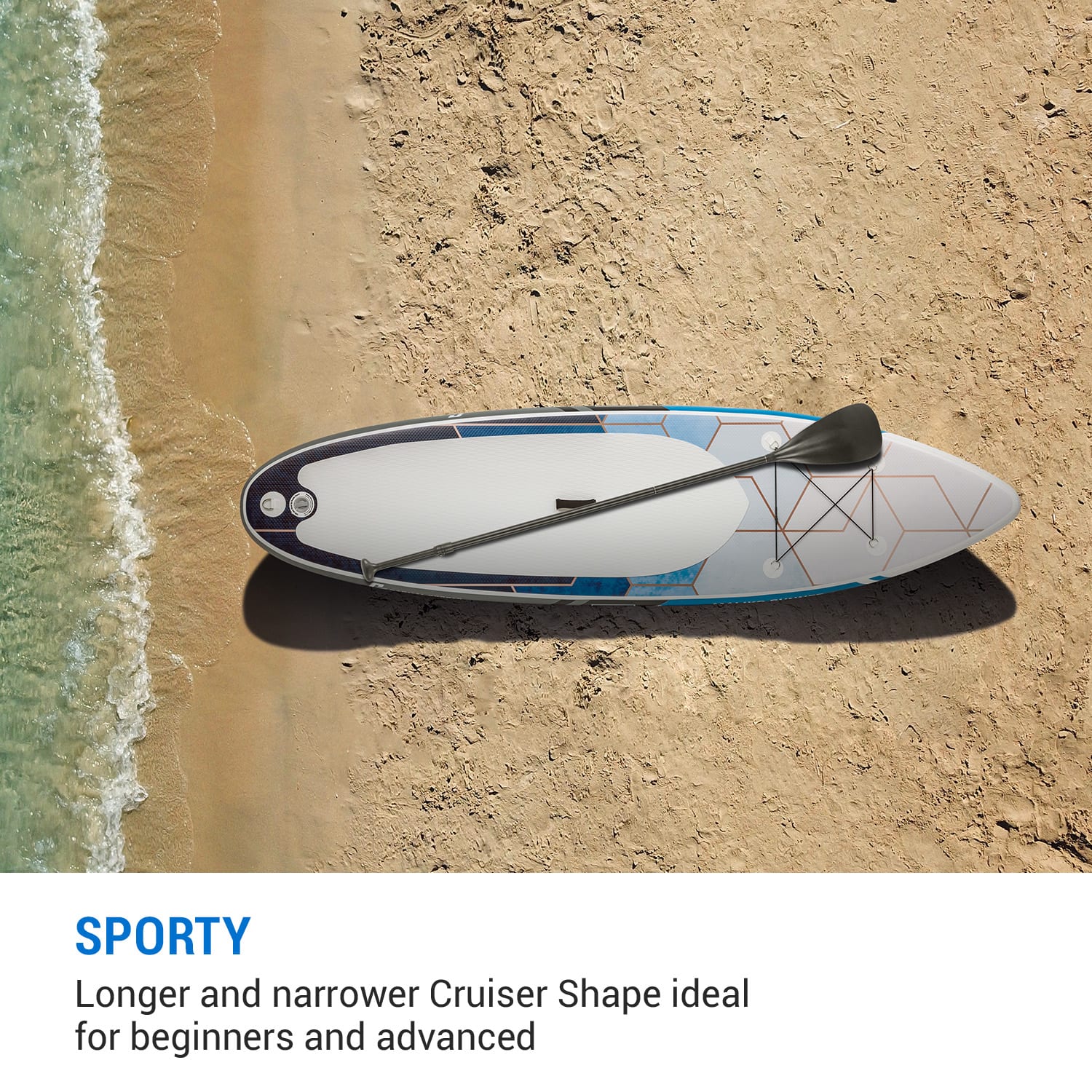 Capital Sports Maliko Runner, nafukovací SUP Board, SUP-board sada, sivý/biely – Obrázok 2