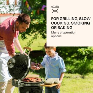 Klarstein Princesize Pro, kamado gril, 13" (33 cm), teplomer, bočné diely, čierny