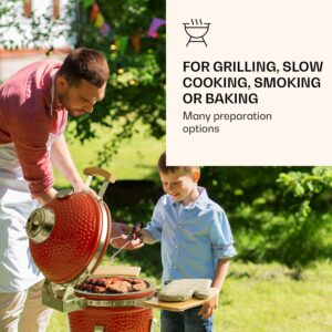 Klarstein Princesize Pro, kamado gril, 13" (33 cm), teplomer, bočné diely, červený