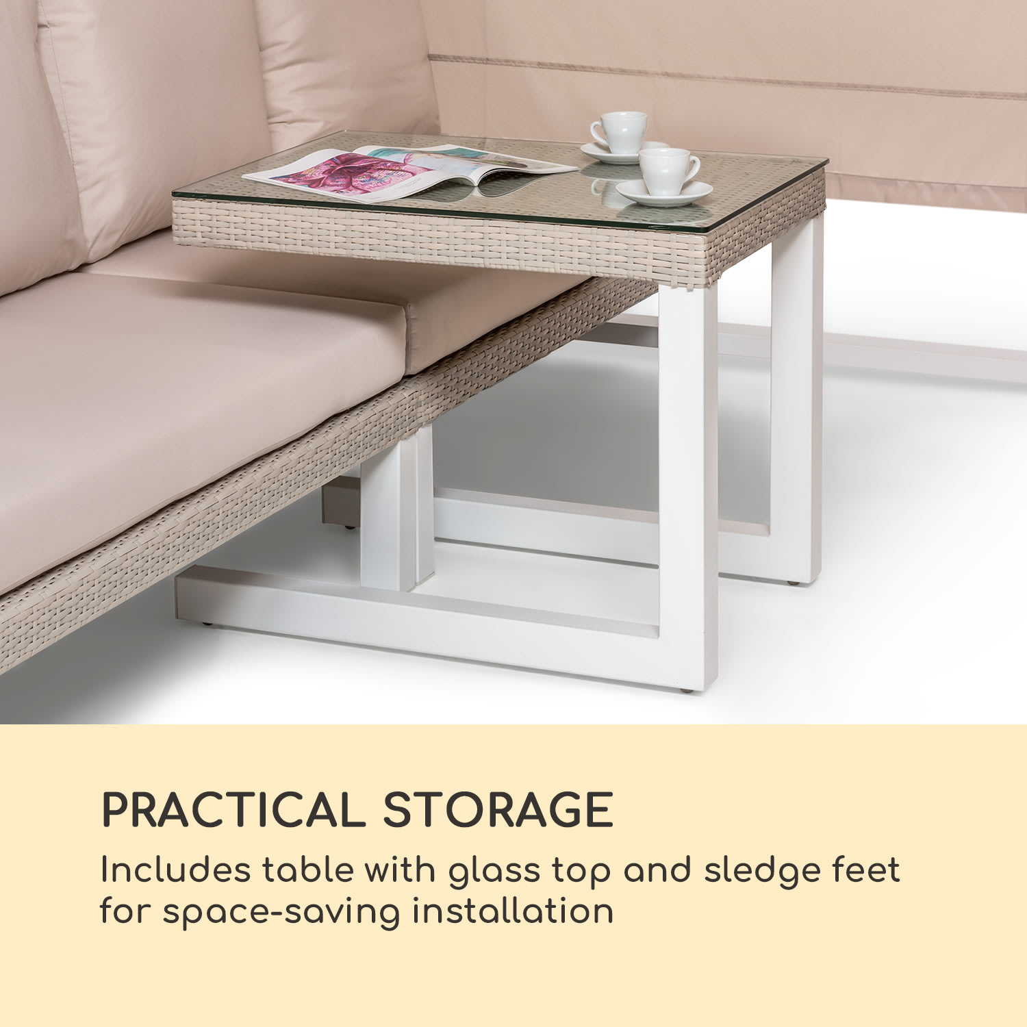 Blumfeldt Havana & Lounge-Set, pergola & lounge-set, 270 x 230 x 270 cm, 4 dvojsedadlá, biela – Obrázok 5