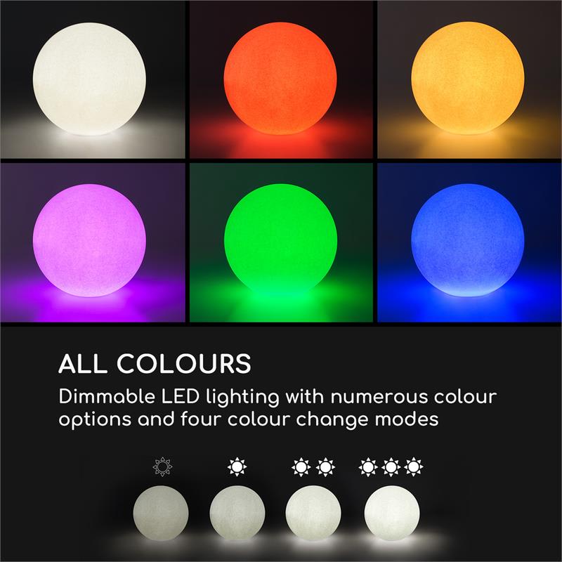 Blumfeldt Shinestone Solar 50, guľová lampa, solárny panel, Ø 50 cm, RGB-LED, IP68, akumulátor – Obrázok 3