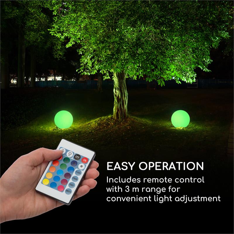 Blumfeldt Shinestone Solar 50, guľová lampa, solárny panel, Ø 50 cm, RGB-LED, IP68, akumulátor – Obrázok 4