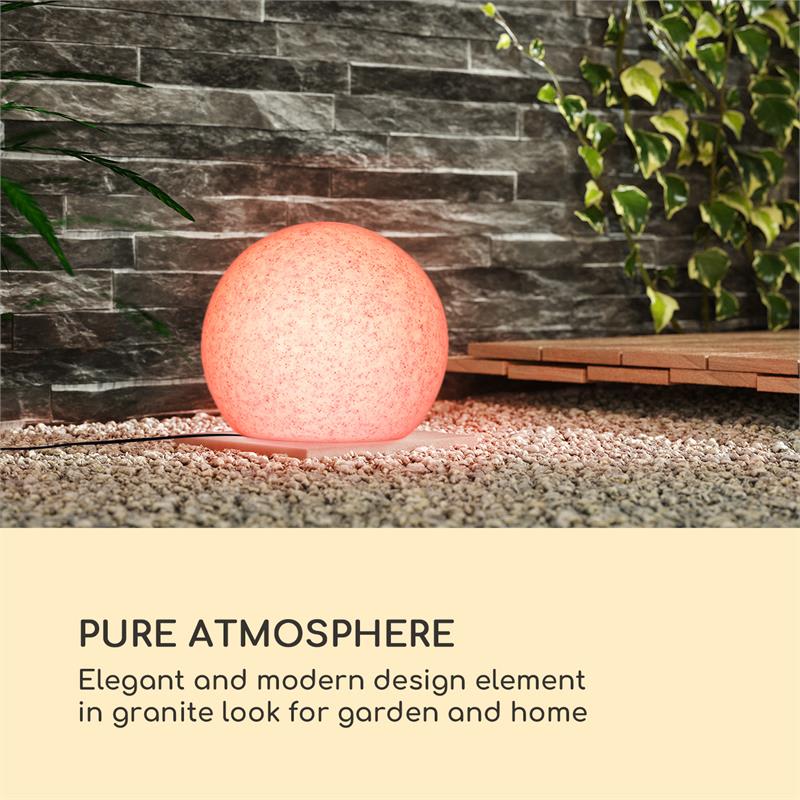 Blumfeldt Shinestone Solar 20, guľová lampa, solárny panel, Ø 20 cm, RGB-LED, IP68, akumulátor