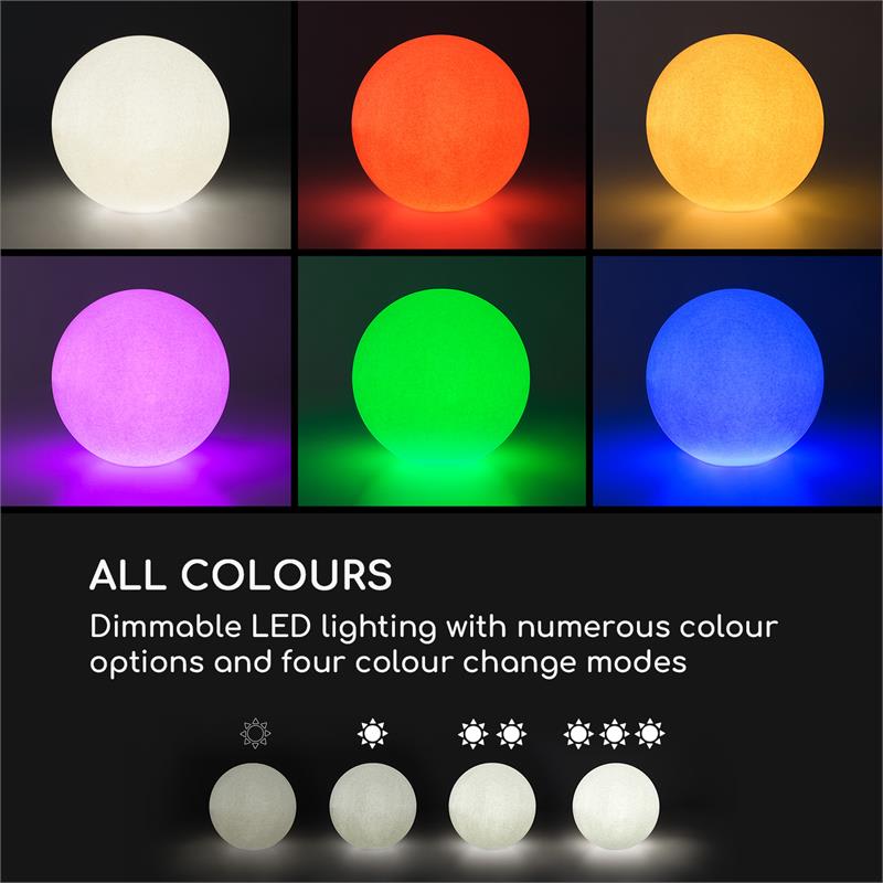 Blumfeldt Shinestone Solar 20, guľová lampa, solárny panel, Ø 20 cm, RGB-LED, IP68, akumulátor – Obrázok 3