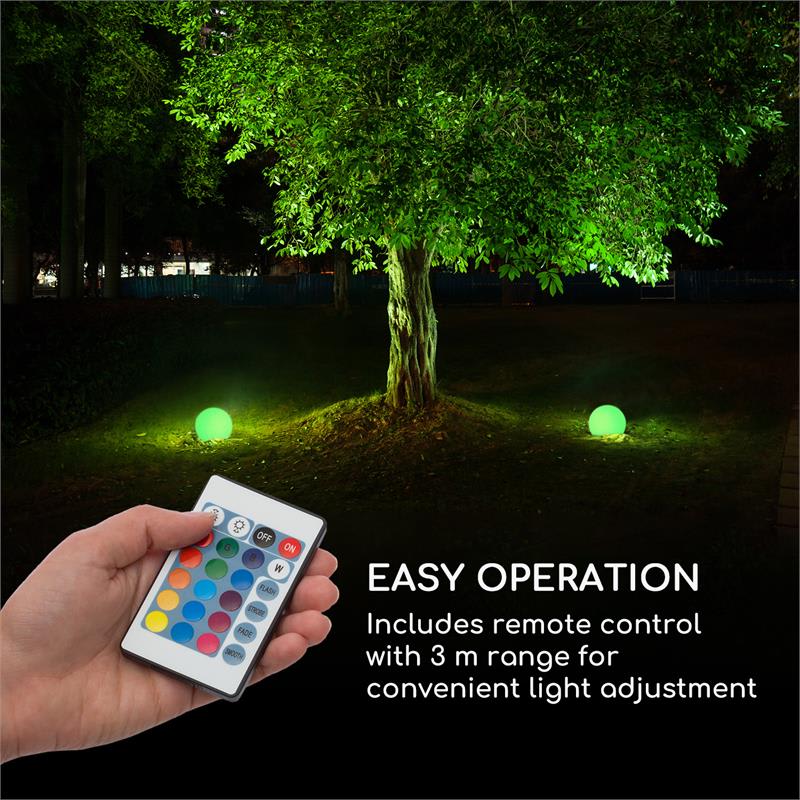 Blumfeldt Shinestone Solar 20, guľová lampa, solárny panel, Ø 20 cm, RGB-LED, IP68, akumulátor – Obrázok 4