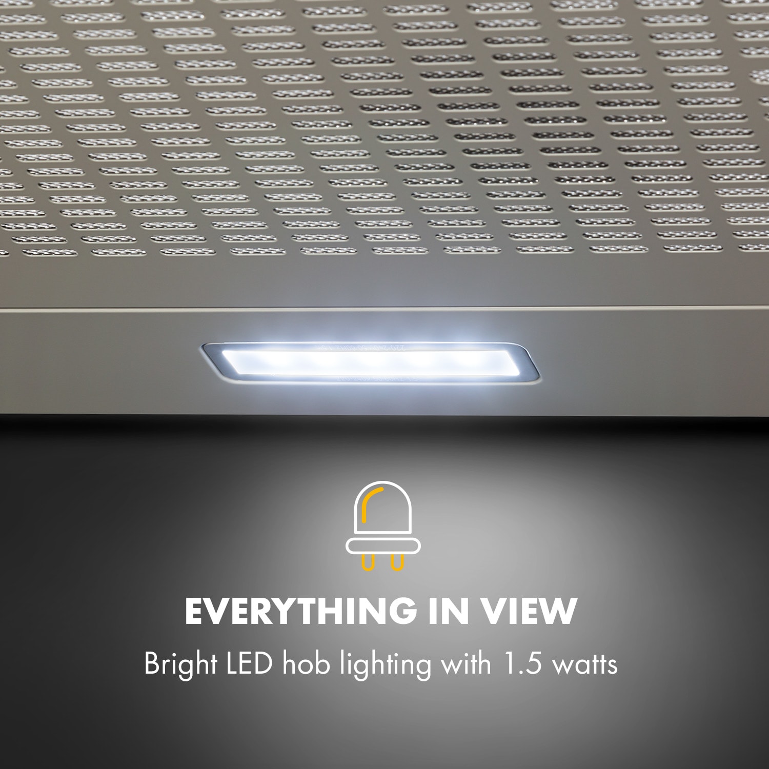 Klarstein Capannina, digestor na zabudovanie pod skrinky, 60 cm, 166 m³/h, LED, posuvný regulátor, strieborný – Obrázok 3