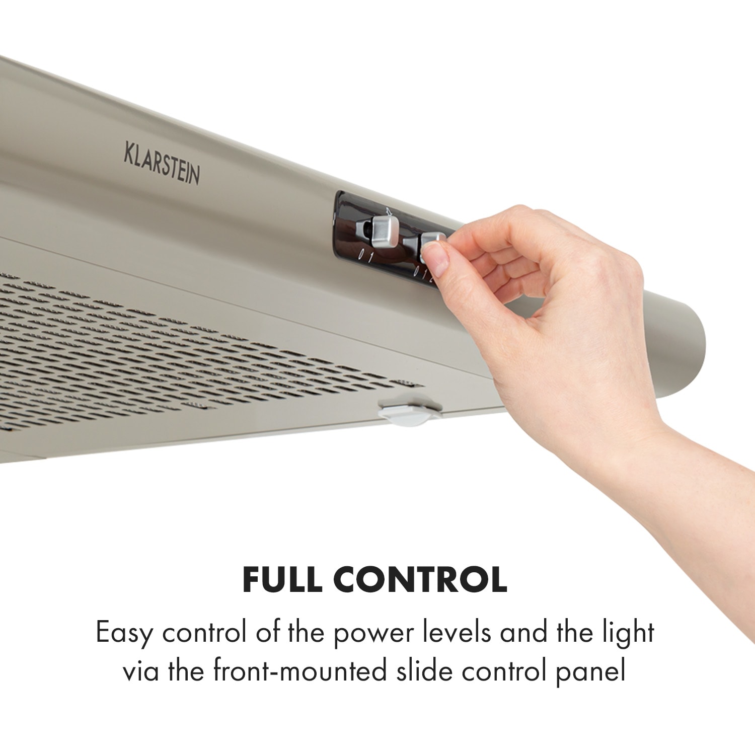 Klarstein Capannina, digestor na zabudovanie pod skrinky, 60 cm, 166 m³/h, LED, posuvný regulátor, strieborný – Obrázok 4