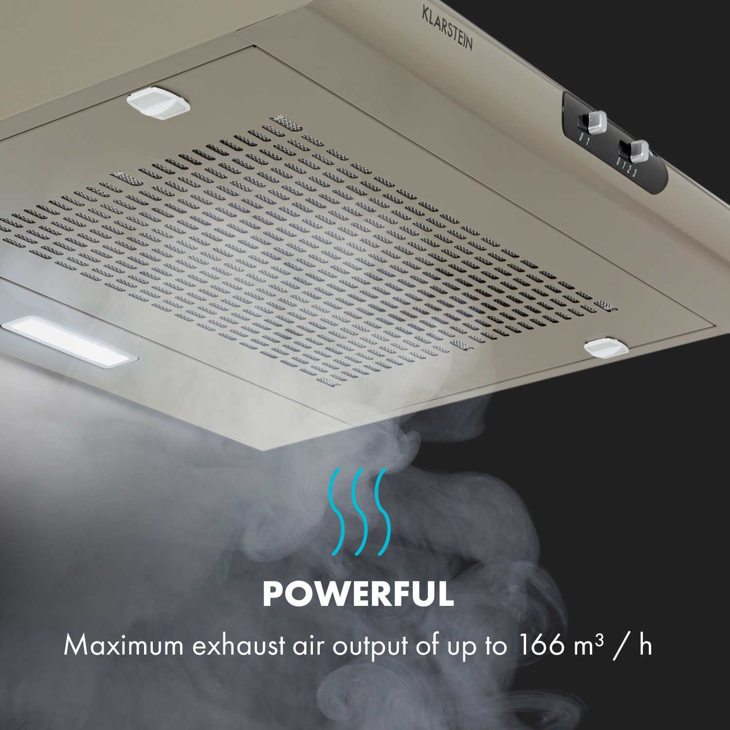 Klarstein Capannina, digestor na zabudovanie pod skrinky, 60 cm, 166 m³/h, LED, posuvný regulátor, strieborný – Obrázok 5