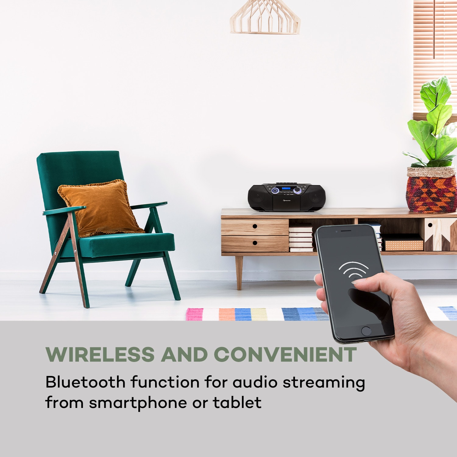 Auna Roadie 2K, boombox, CD prehrávač, kazetové rádio, DAB/DAB+, UKW, bluetooth, čierny – Obrázok 3