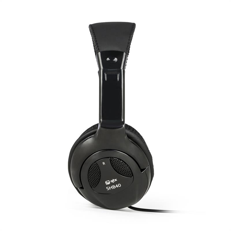 QTC SHB40, HiFi stereo slúchadlá, cca 2,5 m kábel, 3,5 mm jack, čierne – Obrázok 2