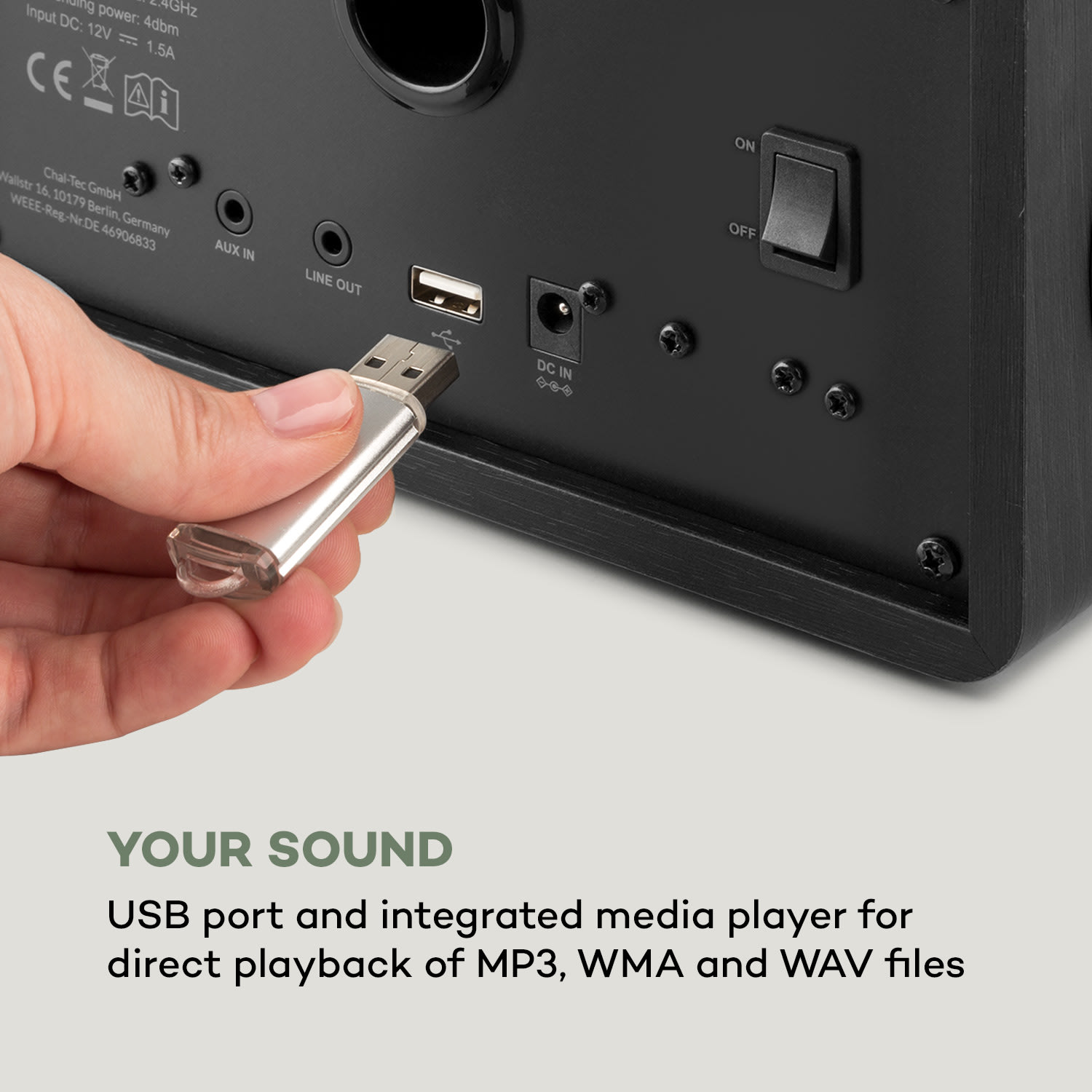 Auna Connect 100 SE, internetové rádio, mediaplayer, Bluetooth, WLAN, USB, AUX, Line Out – Obrázok 5