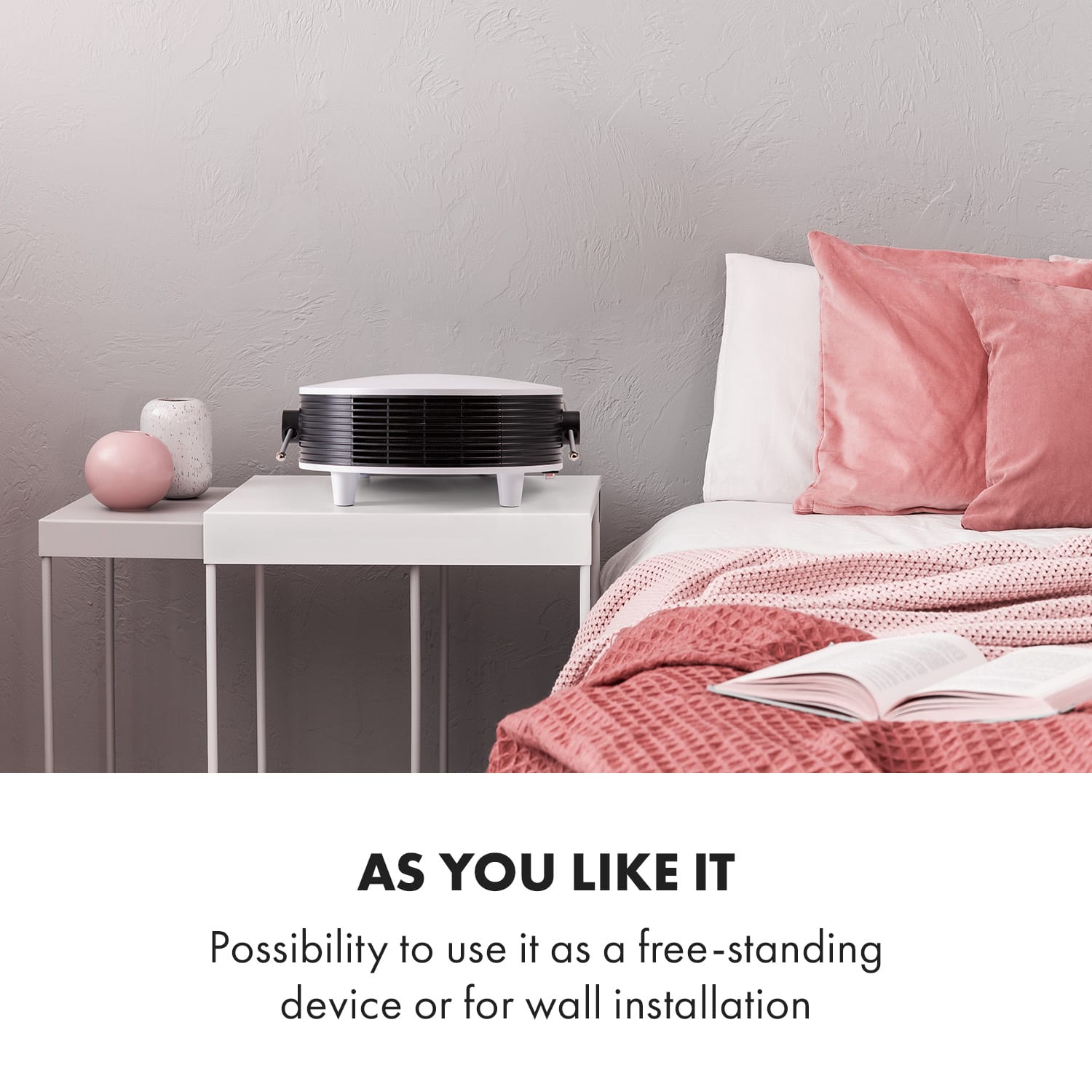 Klarstein Hot Spot Pebble, teplovzdušný ventilátor, 2000 W, sušiak uterákov, časovač, diaľkové ovládanie – Obrázok 2