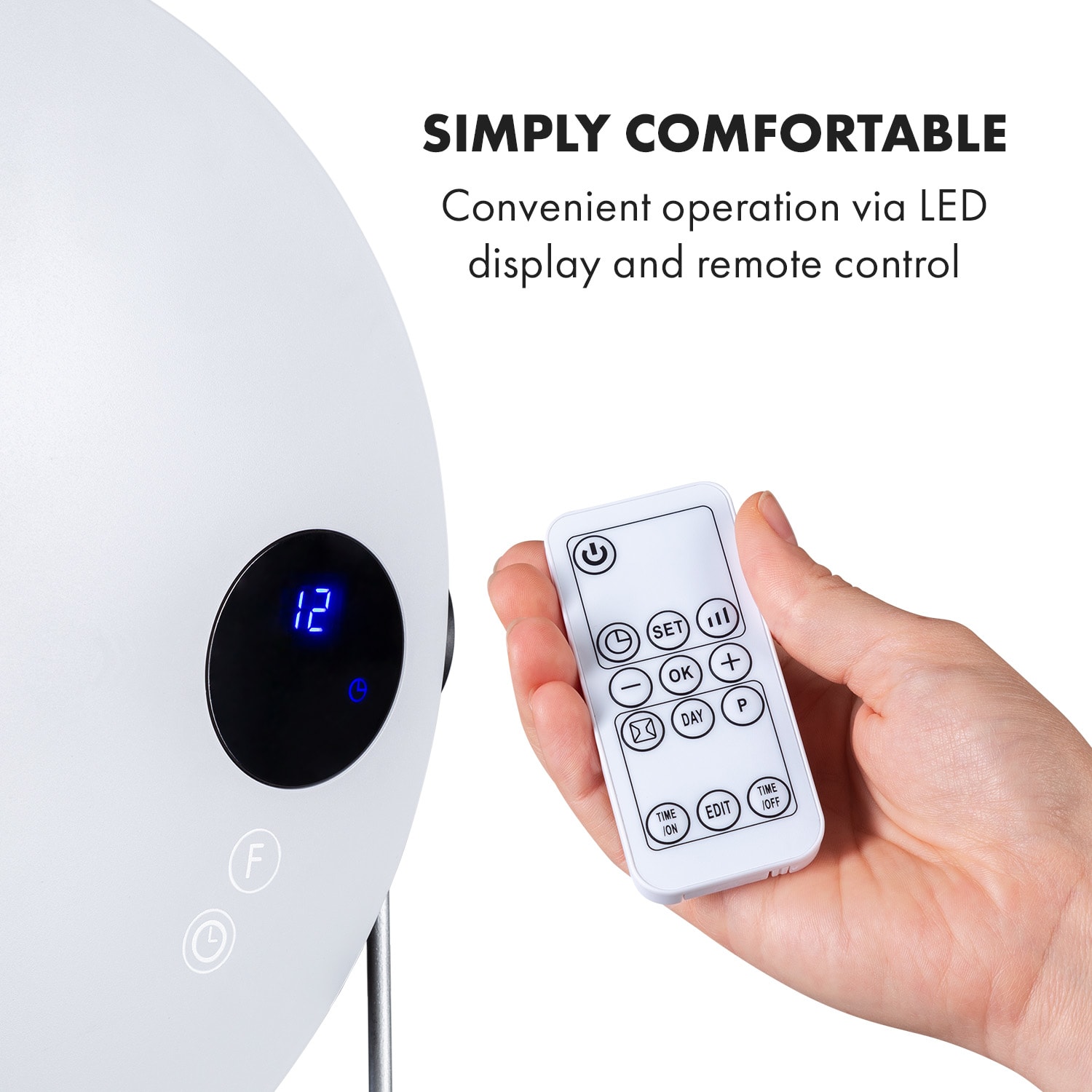 Klarstein Hot Spot Pebble, teplovzdušný ventilátor, 2000 W, sušiak uterákov, časovač, diaľkové ovládanie – Obrázok 4