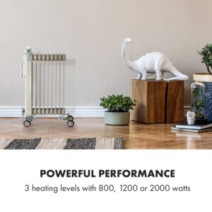 Klarstein Thermaxx Retroheat, olejový radiátor, 2000 W, kolieska, sivohnedý (taupe)