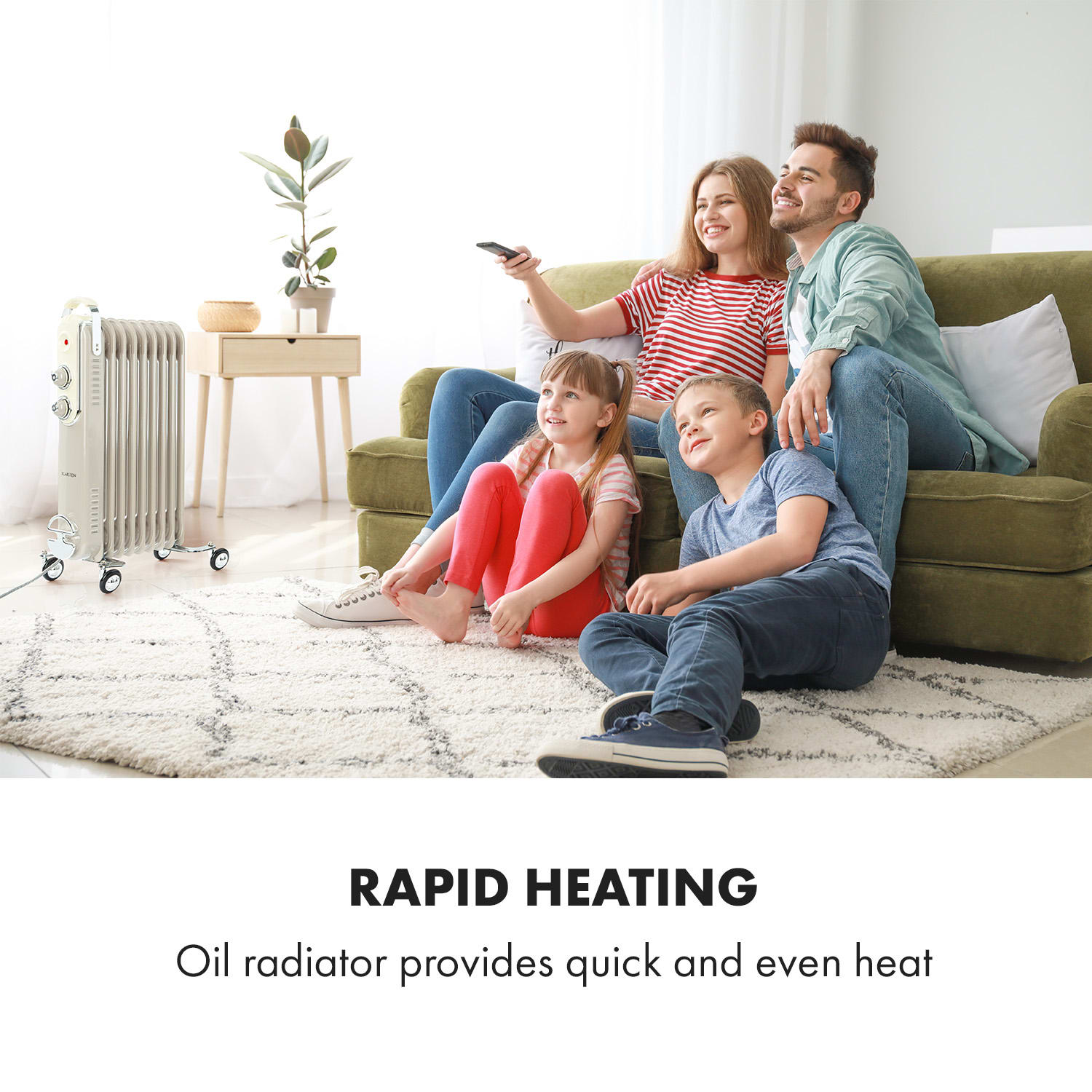 Klarstein Thermaxx Retroheat, olejový radiátor, 2000 W, kolieska, sivohnedý (taupe) – Obrázok 3