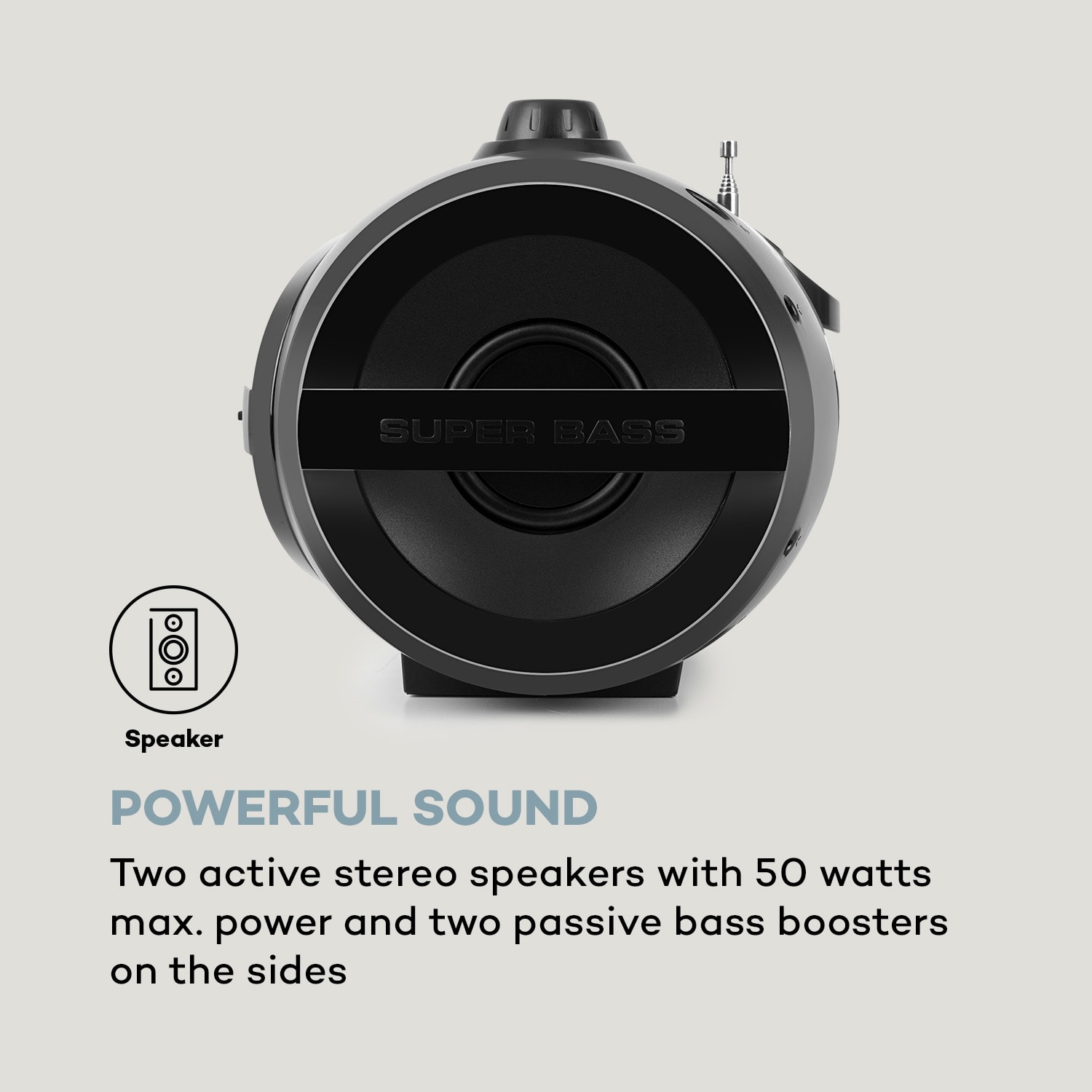 Auna Soundblaster, DAB, Boombox, Bluetooth, CD/MP3/USB/AUX, DAB+/UKW, LED, 50Wmax. – Obrázok 5