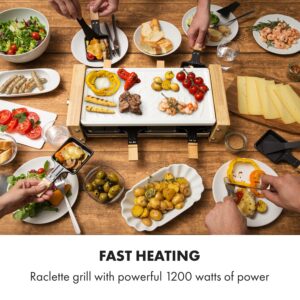 Klarstein Chateaubriand Nuovo, raclette, 1200 W, hliník, 8 osôb, drevený dekor