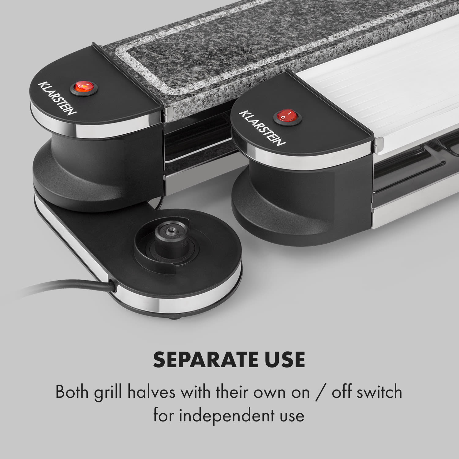 Klarstein Tenderloin 50/50, raclette gril, 1200 W, prírodný kameň, pre 8 osôb, biely – Obrázok 4