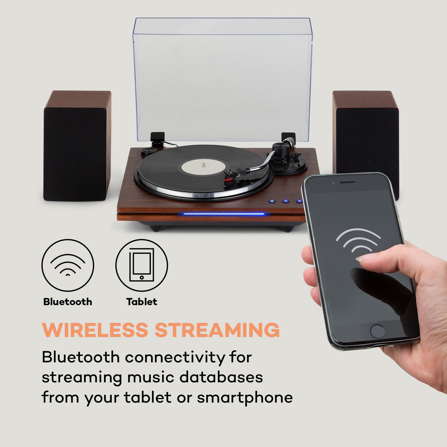 Auna TT-Play PLUS, gramofón, reproduktory, 20Wmax., BT, 33/45, rpm – Obrázok 3