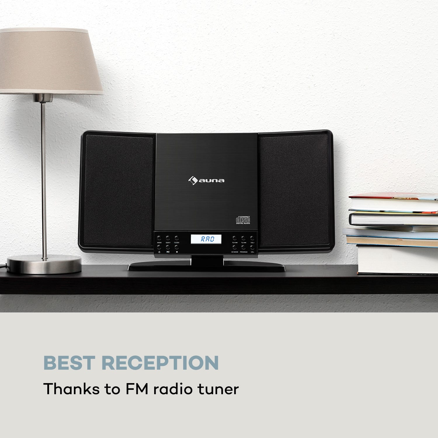 Auna V14, vertikálny stereo systém, CD, FM tuner, BT