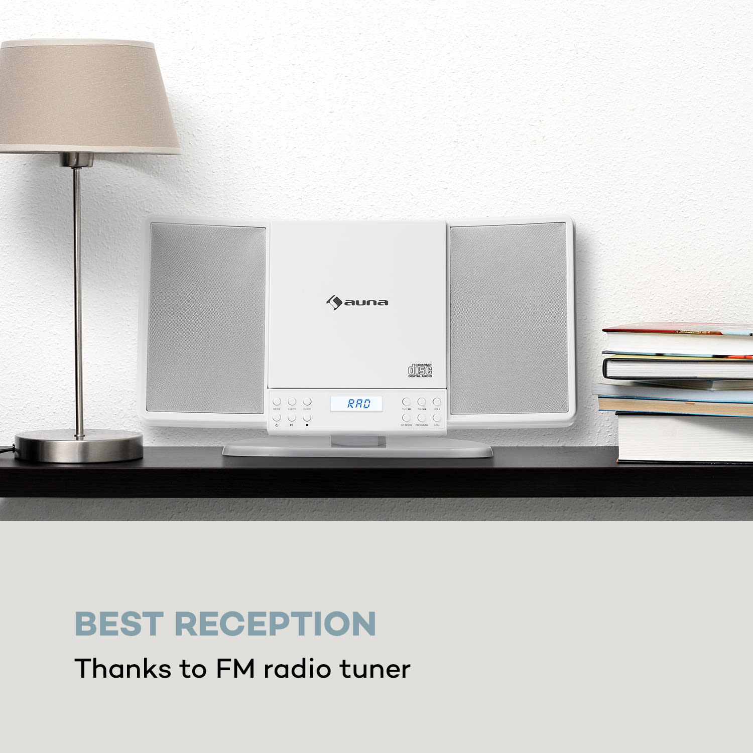 Auna V14, vertikálny stereo systém, CD, FM tuner, BT