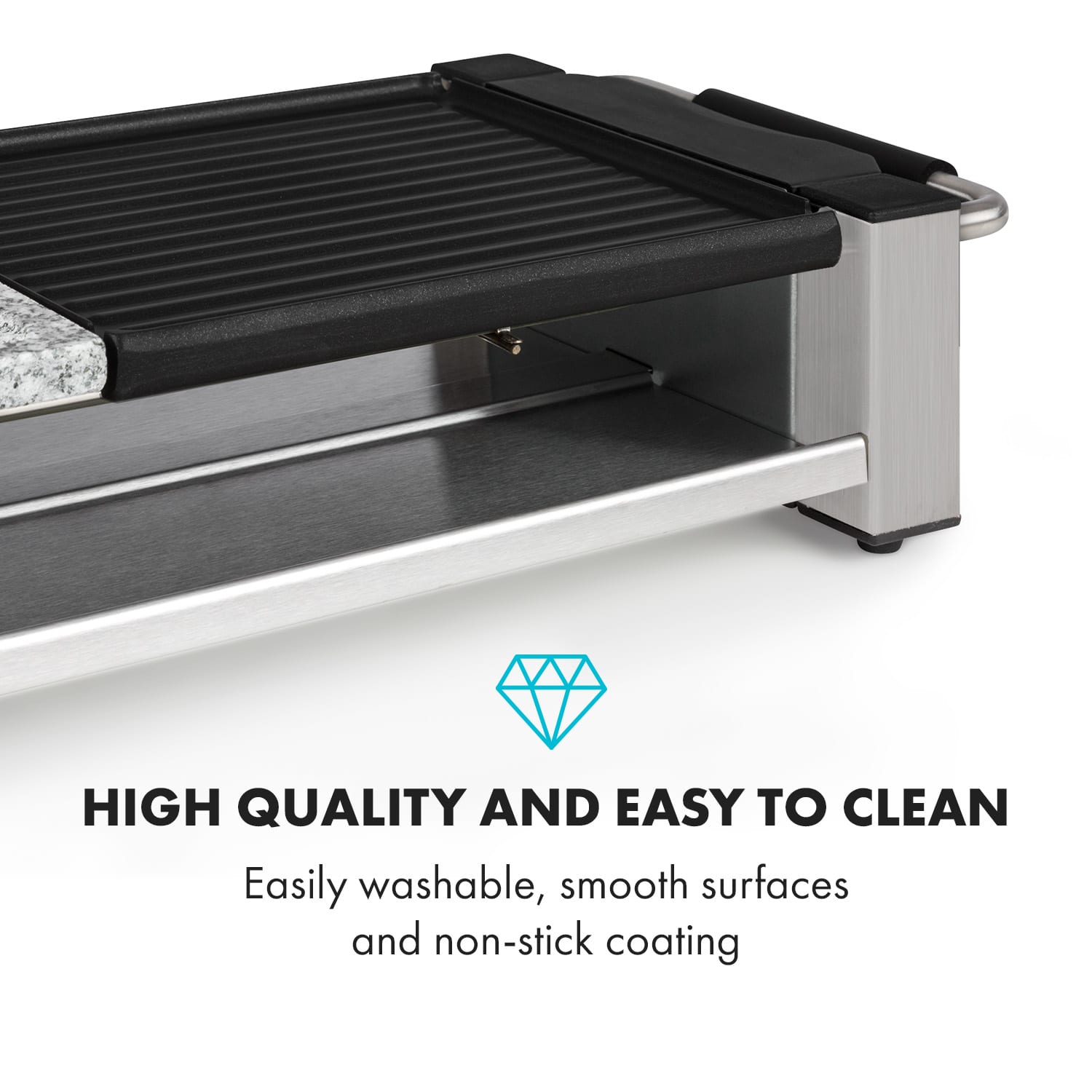 Klarstein Bistecca, raclette gril, 1200 W, kov/kameň, 8 osôb, LED kontrolka – Obrázok 2