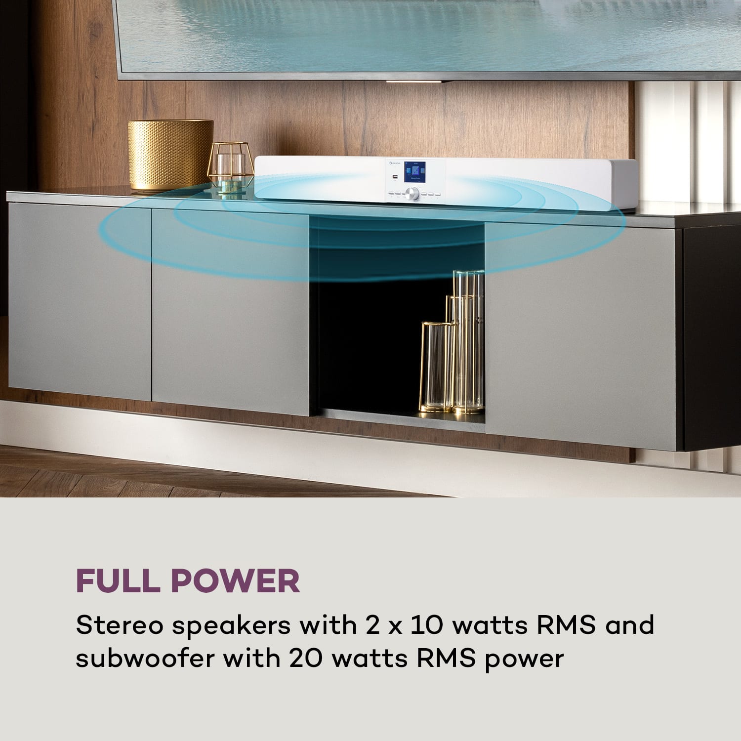 Auna Areal Bar Connect, soundbar, bluetooth, internet/DAB+/FM, USB, AUX – Obrázok 2