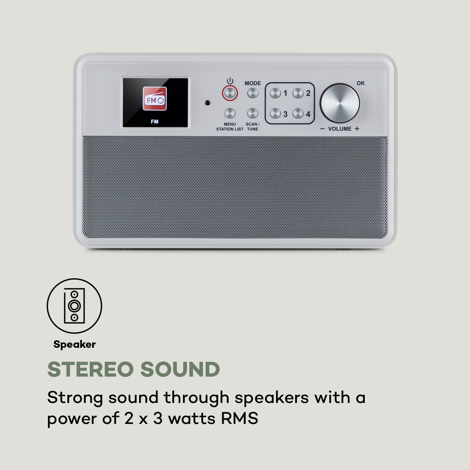 Auna Nestor, DAB+ rádio, DAB+/FM, 2 prevádzkové režimy, 2,4" TFT farebný displej, biele – Obrázok 5