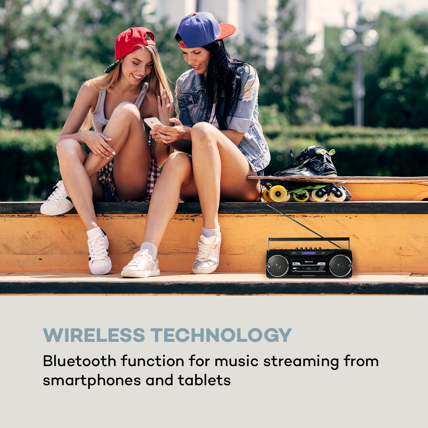 Auna Duke DAB, kazetový magnetofón, rádio, DAB+/FM, BT, USB, SD, teleskopická anténa – Obrázok 3