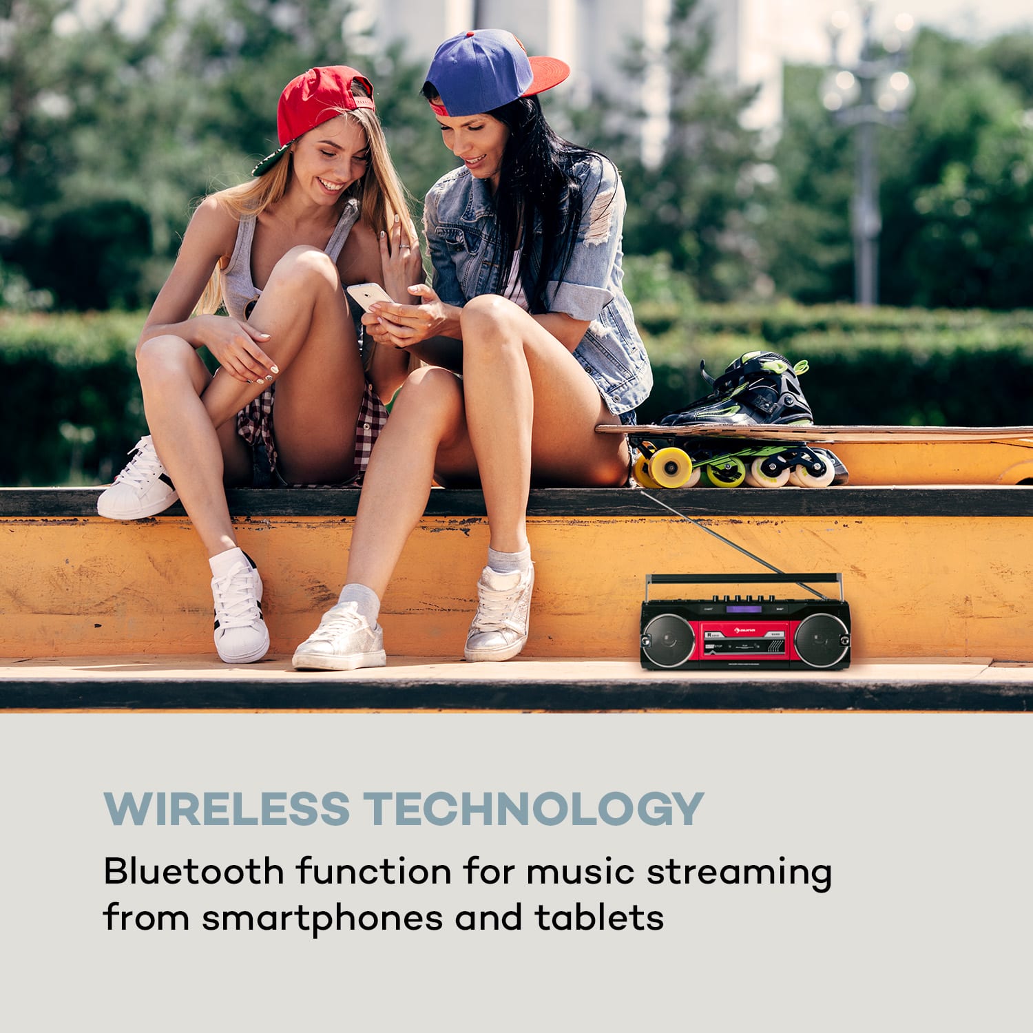 Auna Duke DAB, kazetový magnetofón, rádio, DAB+/FM, BT, USB, SD, teleskopická anténa – Obrázok 3