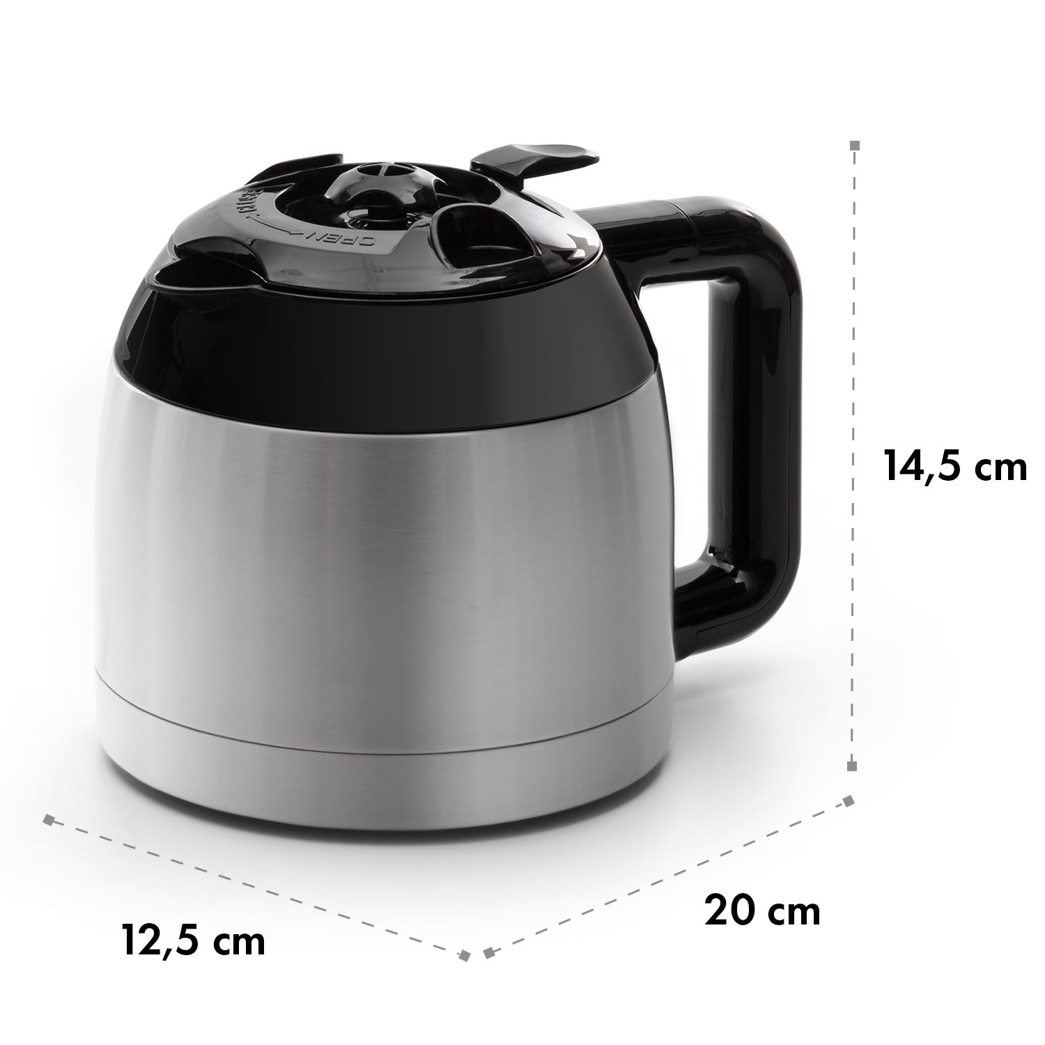 Klarstein Arabica, termo kanvica, príslušenstvo, náhrada, nehrdzavejúca oceľ, strieborná/čierna – Obrázok 5