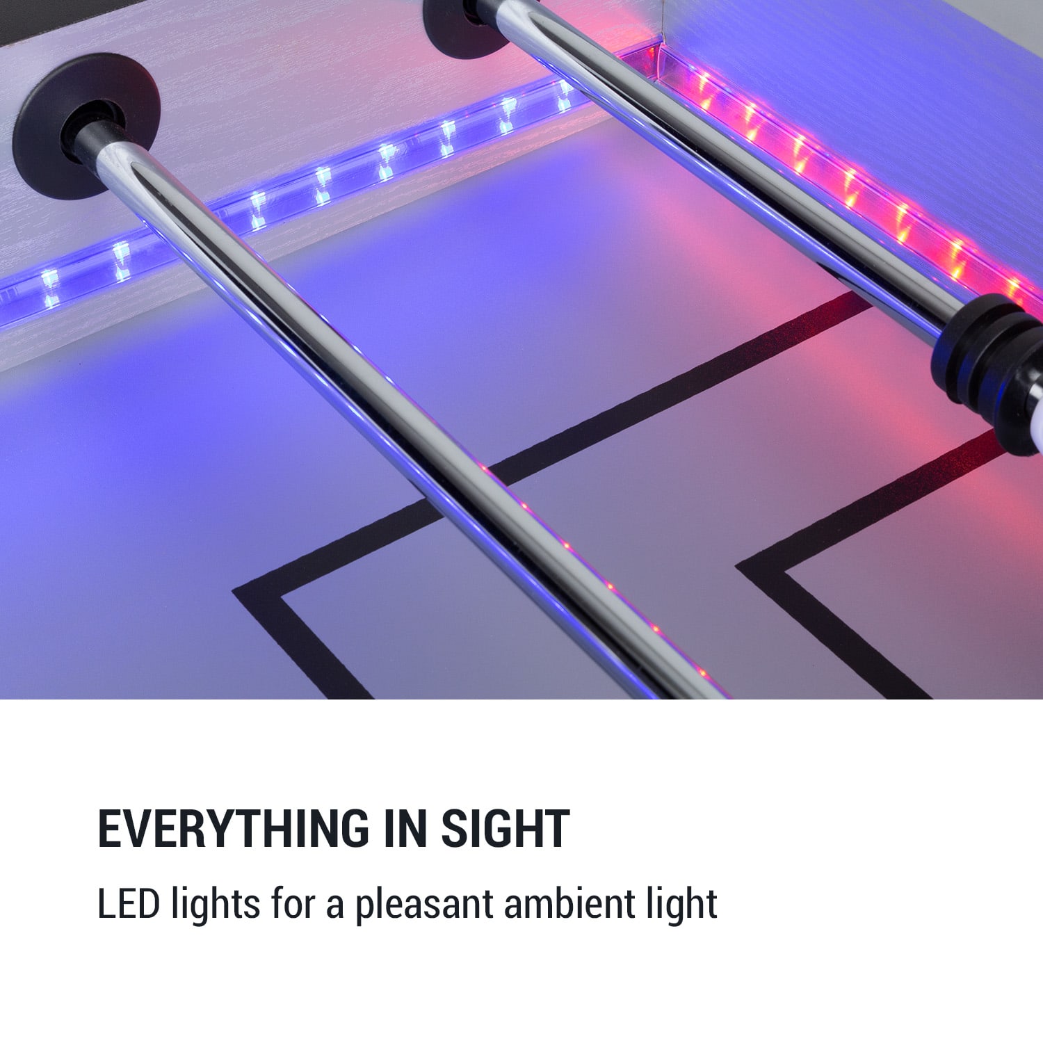 KLARFIT Arrowhead, stolný futbal, 117 × 68, LED osvetlenie, automatické počítanie gólov – Obrázok 2